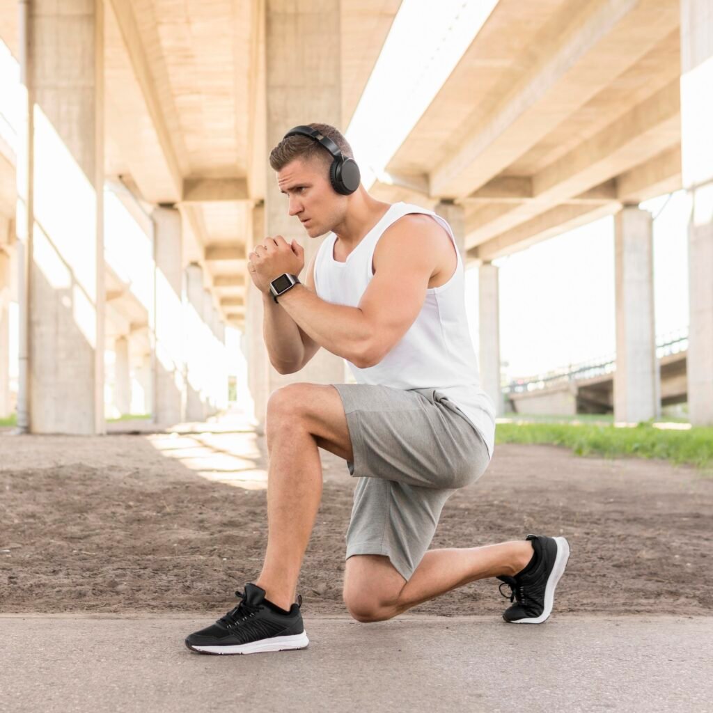 Peut-on perdre du gras au niveau des genoux sans chirurgie ? 3 Homme qui fait du sport pour éviter la graisse sur les genoux